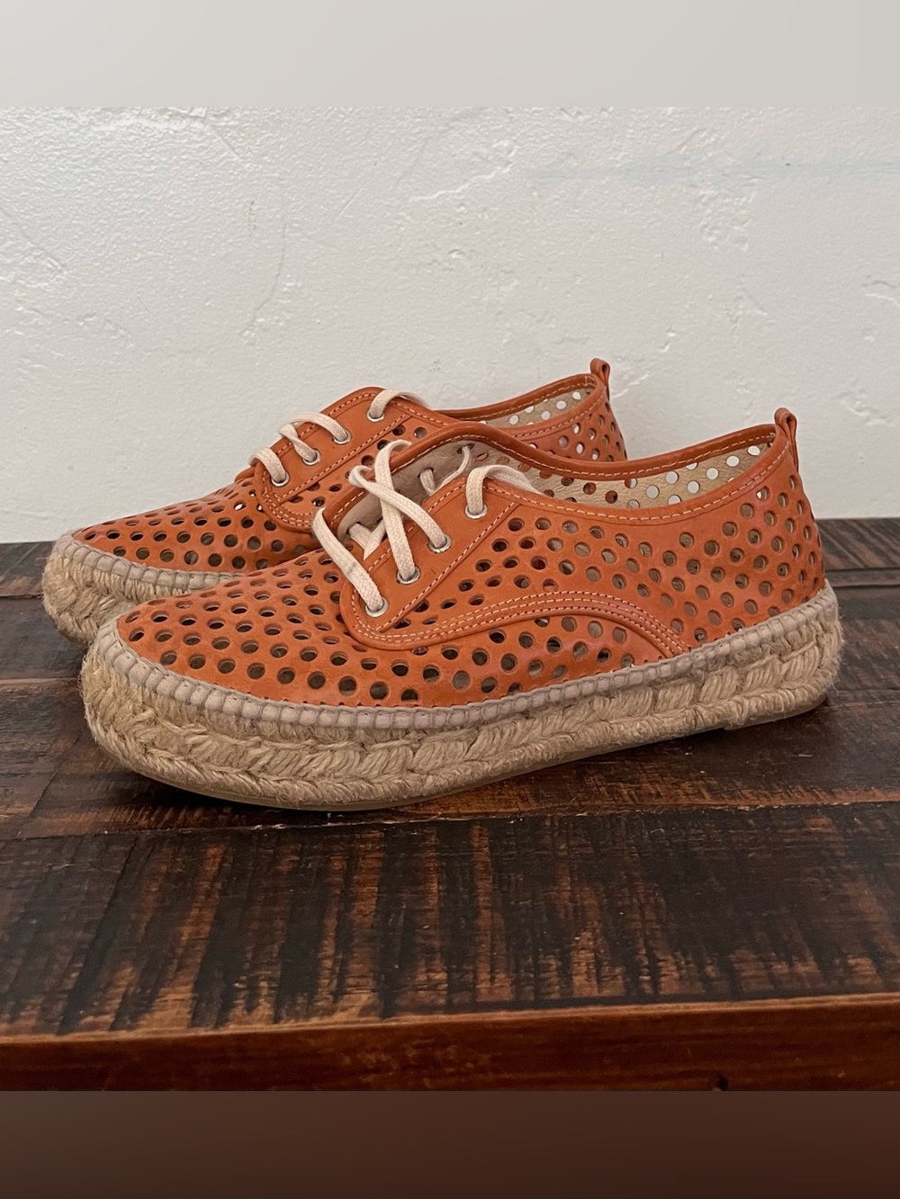 Loeffler Randall Perforated Espadrille Lace-Up Sneakers
